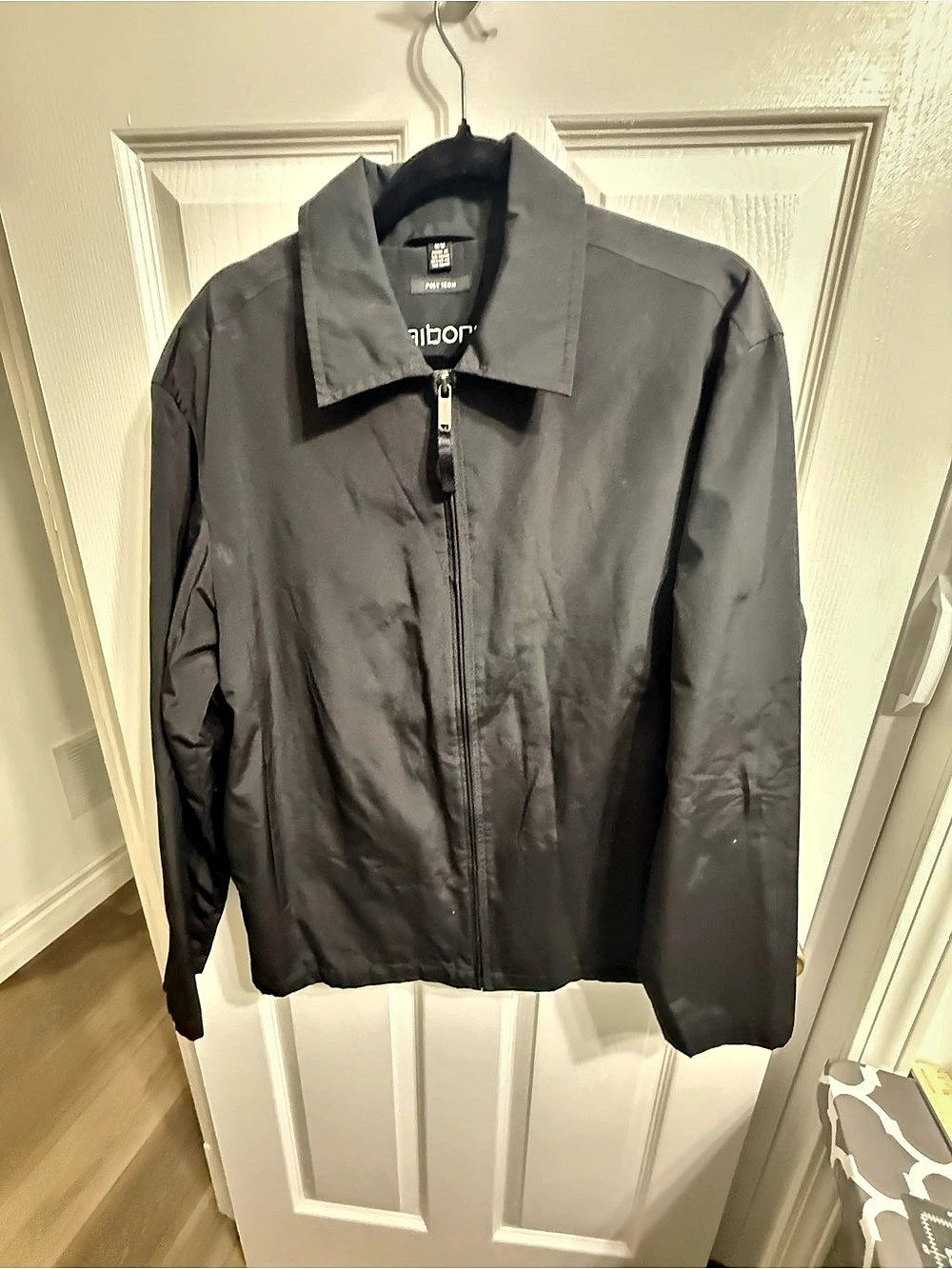 Claiborne Poly Tech Full Zip Jacket Men's Lightweight Jacket Black Medium